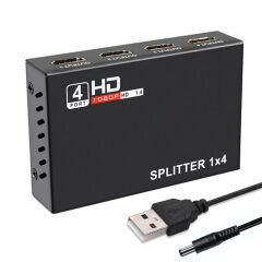 Anunnaki 4 Port HDMI Splitter | 4K UHD Full HD 1080p Monitör Çoklayıcı Adaptör