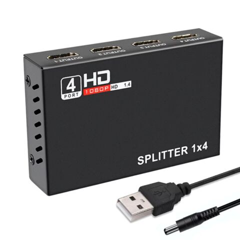 Anunnaki 4 Port HDMI Splitter | 4K UHD Full HD 1080p Monitör Çoklayıcı Adaptör