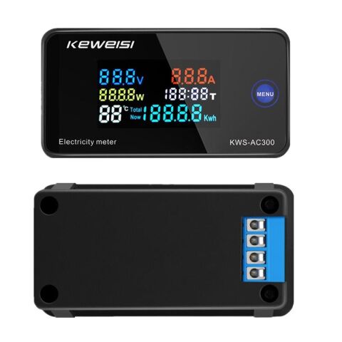 AN300 100A Dijital Voltmetre AC50-300V Güç Akım Ölçer Wattmetre Ölçüm Cihazı + Split Core