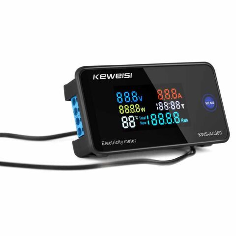 AN300 100A Dijital Voltmetre AC50-300V Güç Akım Ölçer Wattmetre Ölçüm Cihazı + Split Core