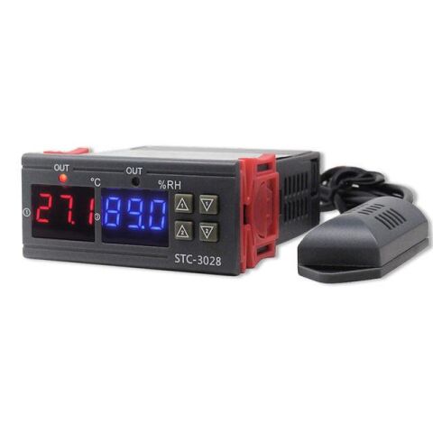 STC-3028 Dijital Sıcaklık Nem Kontrol Cihazı 220V 10A Kuluçka Termostat Higrometre