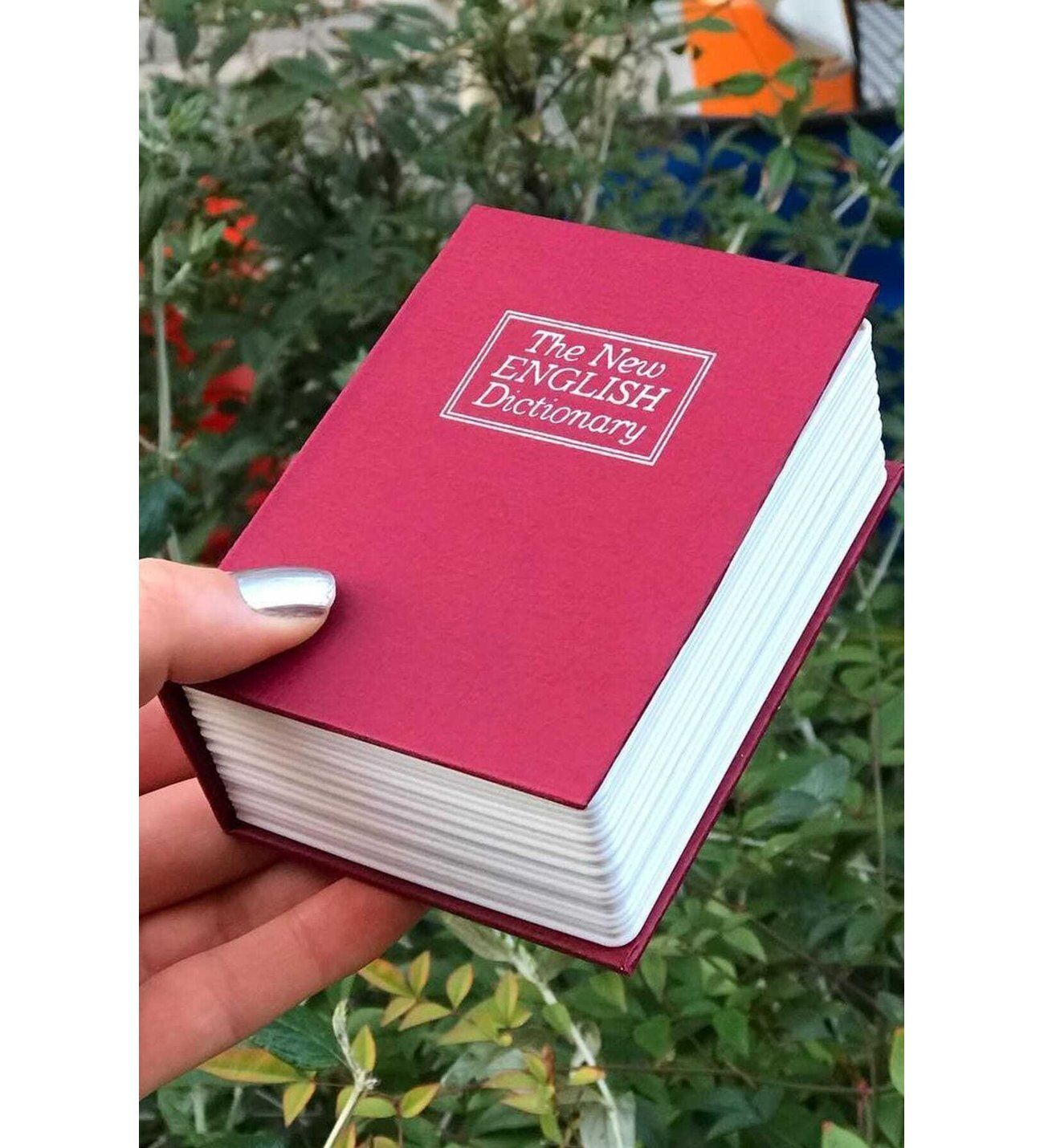 Kitap Sözlük Şeklinde Gizli Kilitli Kasa Para Kumbarası Bordo