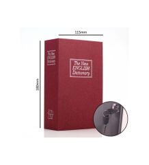 Kitap Sözlük Şeklinde Gizli Kilitli Kasa Para Kumbarası Bordo