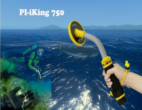Scuba Pi-iking 750 Su Geçirmez Altın Dedektörü Vibratörlü Maden Bulucu IPX8 30 metre
