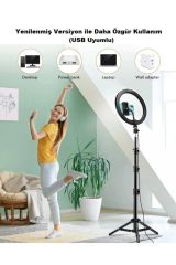 Anunnaki 10 İnç Ring Light Youtuber Tiktok Çekim Işıklı Telefon Tutucu Selfie Makyaj Işığı 2.1 M Tripod