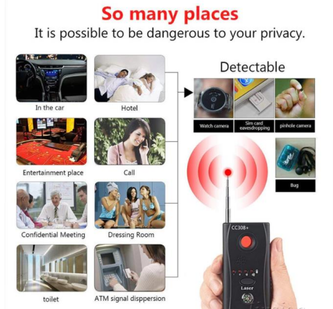 CC308 Anti-casus Sinyal dedektörü CC308  sinyal GSM cihaz bulucu