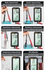 ANENG 620A 4.7 inç Geniş LCD Ekran Otomatik Manuel Akıllı Gerçek RMS Dijital Multimetre