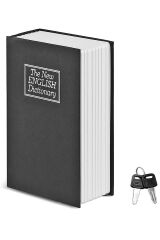 Kitap Sözlük Şeklinde Gizli Kilitli Kasa Para Kumbarası Siyah