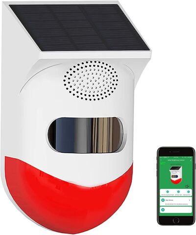 WiFi Solar Pir Hareket Sensörü Sesli ve Işıklı Güvenlik Alarm Sistemi Tuya App