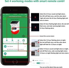 WiFi Solar Pir Hareket Sensörü Sesli ve Işıklı Güvenlik Alarm Sistemi Tuya App