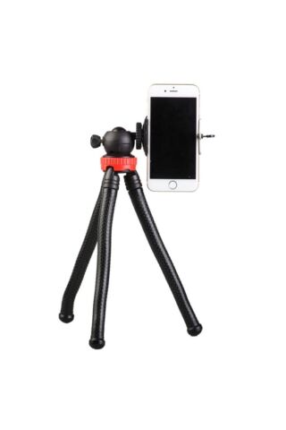 Esnek Ahtapot Tripod Tutucu - Telefon Dslr Kamera Gopro Uyumlu - Kaymaz Ayaklar - Dikey Yatay Çekim