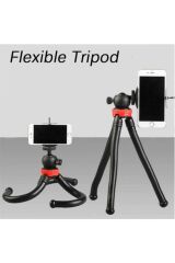 Esnek Ahtapot Tripod Tutucu - Telefon Dslr Kamera Gopro Uyumlu - Kaymaz Ayaklar - Dikey Yatay Çekim