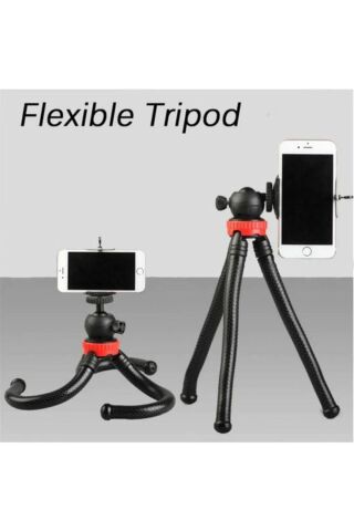 Esnek Ahtapot Tripod Tutucu - Telefon Dslr Kamera Gopro Uyumlu - Kaymaz Ayaklar - Dikey Yatay Çekim