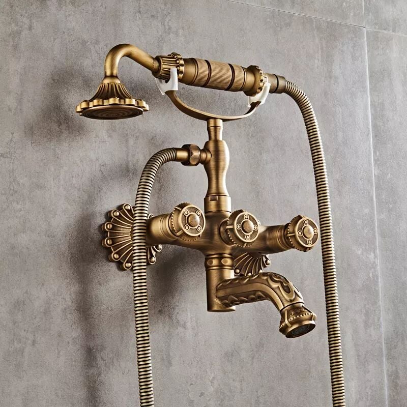 Özel Tasarım Nostaljik Antik Küvet Banyo Batarya Seti