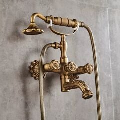 Özel Tasarım Nostaljik Antik Küvet Banyo Batarya Seti