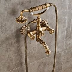Özel Tasarım Nostaljik Antik Küvet Banyo Batarya Seti