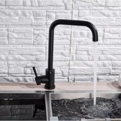 Siyah Mutfak Evye Bataryası Lavabo Musluğu Matte Black Mutfak Eviye Musluk Tezgah Üstü Batarya