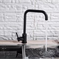 Siyah Mutfak Evye Bataryası Lavabo Musluğu Matte Black Mutfak Eviye Musluk Tezgah Üstü Batarya