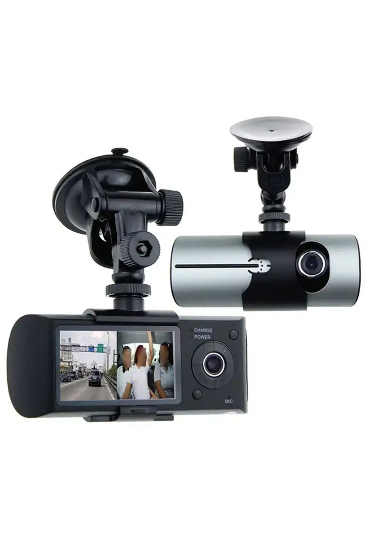 R300 Gpsli Çift Kameralı Araç Içi Dvr Kamera Set (32 Gb Kart Destekli)