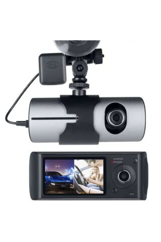 R300 Gpsli Çift Kameralı Araç Içi Dvr Kamera Set (32 Gb Kart Destekli)