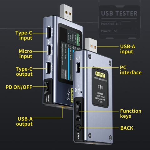Anunnaki FNB58 Ampermetre Akım ve Voltmetre USB Test Cihazı