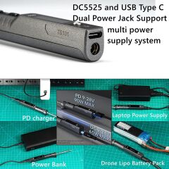 Anunnaki TS101 Elektrikli Havya Seti Ayarlanabilir Sıcaklık Akıllı Dijital Ekran 24V 3A