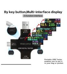 USB 3.0 Type-C DC Dijital Volt-Ampermetre Gerilim Akım Ölçüm Aleti