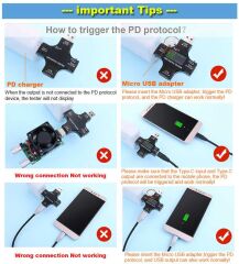 USB 3.0 Type-C DC Dijital Volt-Ampermetre Gerilim Akım Ölçüm Aleti