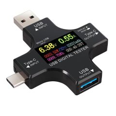 USB 3.0 Type-C DC Dijital Volt-Ampermetre Gerilim Akım Ölçüm Aleti