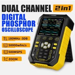 FNIRSI DPOX180H 2x180mhz - 3DB 50000wfms/s Dijital Osiloskop + 20mhz Sinyal Jeneratörü - Sarı
