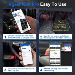 iCar Pro Vgate OBD2 Bluetooth Tarayıcı iOS/Android OBD Adaptörü Araç Kod Okuyucu Tarama Araçları