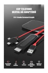 3in1 Lightning Micro Usb Type-c To Hdmı Ios Android Görüntü Aktarıcı Kablo 1.5m