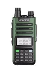 UV-13 Pro Yeşil Su Geçirmez Uzun Mesafe 10W Çift Bantlı Type-C Şarj Telsiz Kulaklık Hediyeli