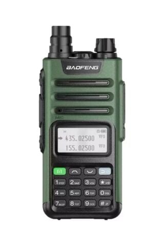 UV-13 Pro Yeşil Su Geçirmez Uzun Mesafe 10W Çift Bantlı Type-C Şarj Telsiz Kulaklık Hediyeli