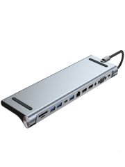 11in1 Çoklayıcı Type-C 3.1 To 4K Hdmi Vga Usb-C Ethernet USB Çoklayıcı SD Kart Okuyucu Çevirici Hub