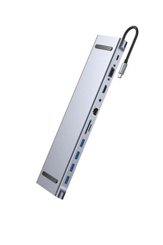 11in1 Çoklayıcı Type-C 3.1 To 4K Hdmi Vga Usb-C Ethernet USB Çoklayıcı SD Kart Okuyucu Çevirici Hub