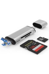 3in1 Taşınabilir Type C USB Kart Okuyucu Mikro Sd Kart Çevirici Dönüştürücü Adaptör