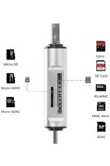 3in1 Taşınabilir Type C USB Kart Okuyucu Mikro Sd Kart Çevirici Dönüştürücü Adaptör