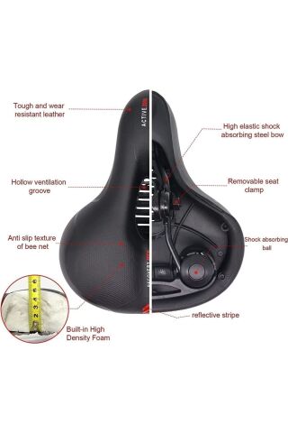 Bisiklet Sele Airzone Hava Kanallı Elastomer Yaylı Soft Doku A Kalite Bisiklet Selesi Koltuğu