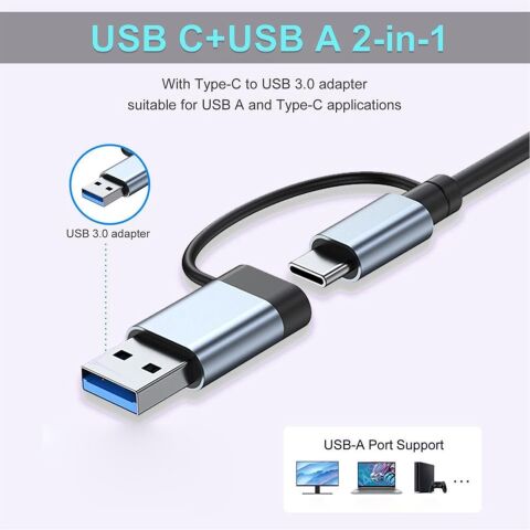 8 in 2 USB Typec Hub USB Çoklayıcı Type-c Aux SD Kart Okuyucu Çoklayıcı Hub