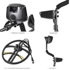 Anunnaki TX-950 Yeraltı Altın Metal Dedektörü Pro Su Geçirmez Hazine Bulucu Çantalı