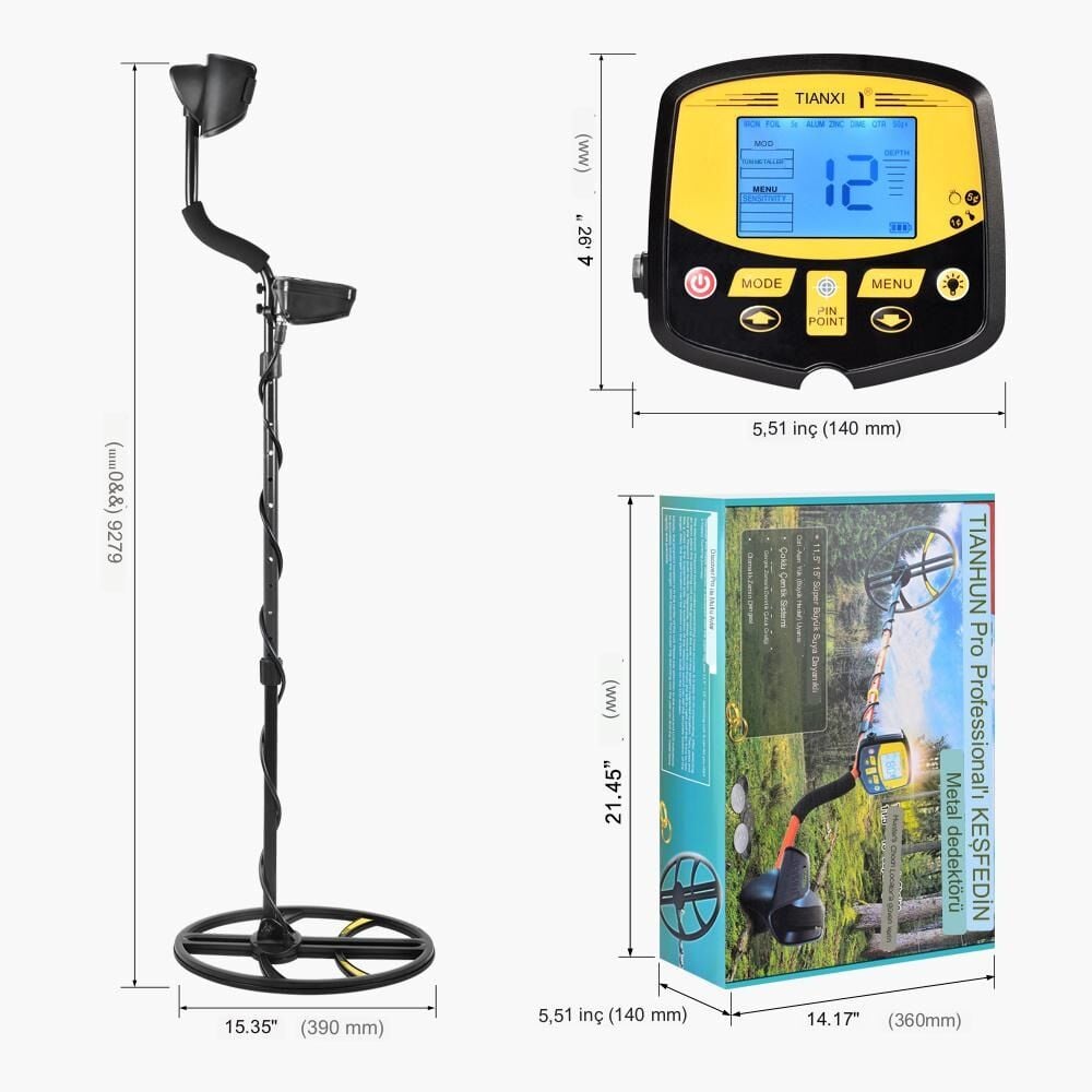 Anunnaki TX-950 Yeraltı Altın Metal Dedektörü Pro Su Geçirmez Hazine Bulucu Çantalı