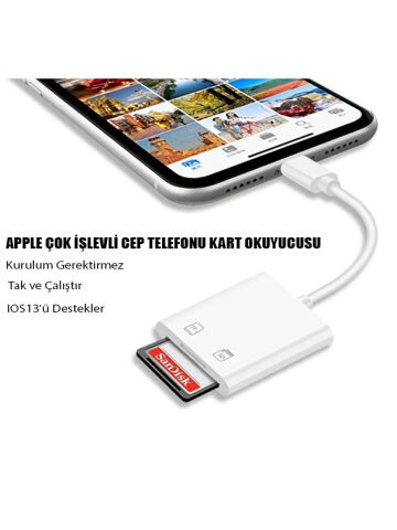 iphone SD - Mıkro SD Kart Kamera Okuyucusu lightning to sd kart genişletici adaptör
