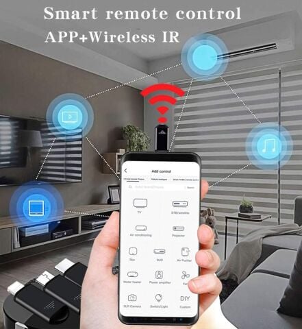 Akıllı Telefon IR Kumanda Kopyalayıcı Adaptörü ios Android Klima TV Kamera Ses Sistemi Kumandası