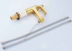 Gold Sıcak ve Soğuk Güverte Monteli Altın Retro Banyo Lavabo Bataryası