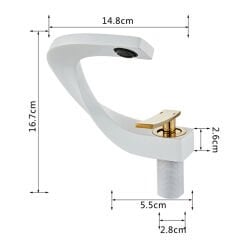 Beyaz Gold Özel Tasarım Soğuk ve Sıcak Güverte Monteli Banyo Lavabo Musluğu