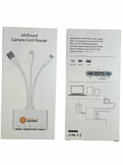 5-in-3 Usb-Type c-Lightning to SD-TF-USB-Hafıza Kartı Okuyucu, Görüntüleyici OTG Kamera Adaptörü