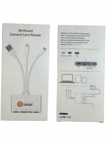5-in-3 Usb-Type c-Lightning to SD-TF-USB-Hafıza Kartı Okuyucu, Görüntüleyici OTG Kamera Adaptörü