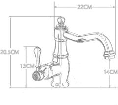 Antik Vintage Banyo Lavabo Bataryası Siyah Taşlı Retro Lavabo Bataryası