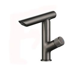 Modern Black Mat Siyah Tezgah Üstü Lavabo Bataryası Özel Tasarım Döner Banyo Lavabo Bataryası